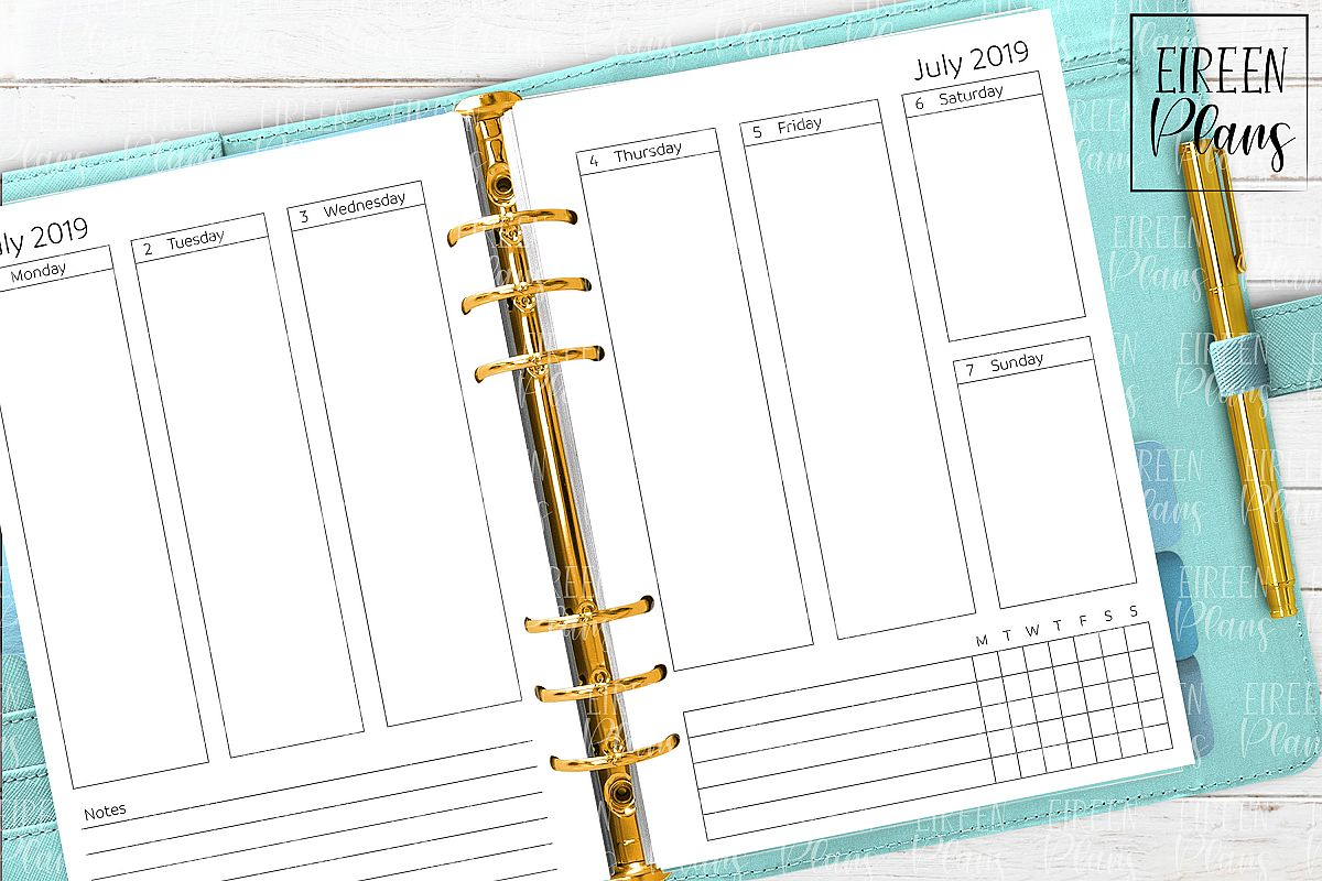 July 2019 - December 2020 Weekly Printable For A5 Planners