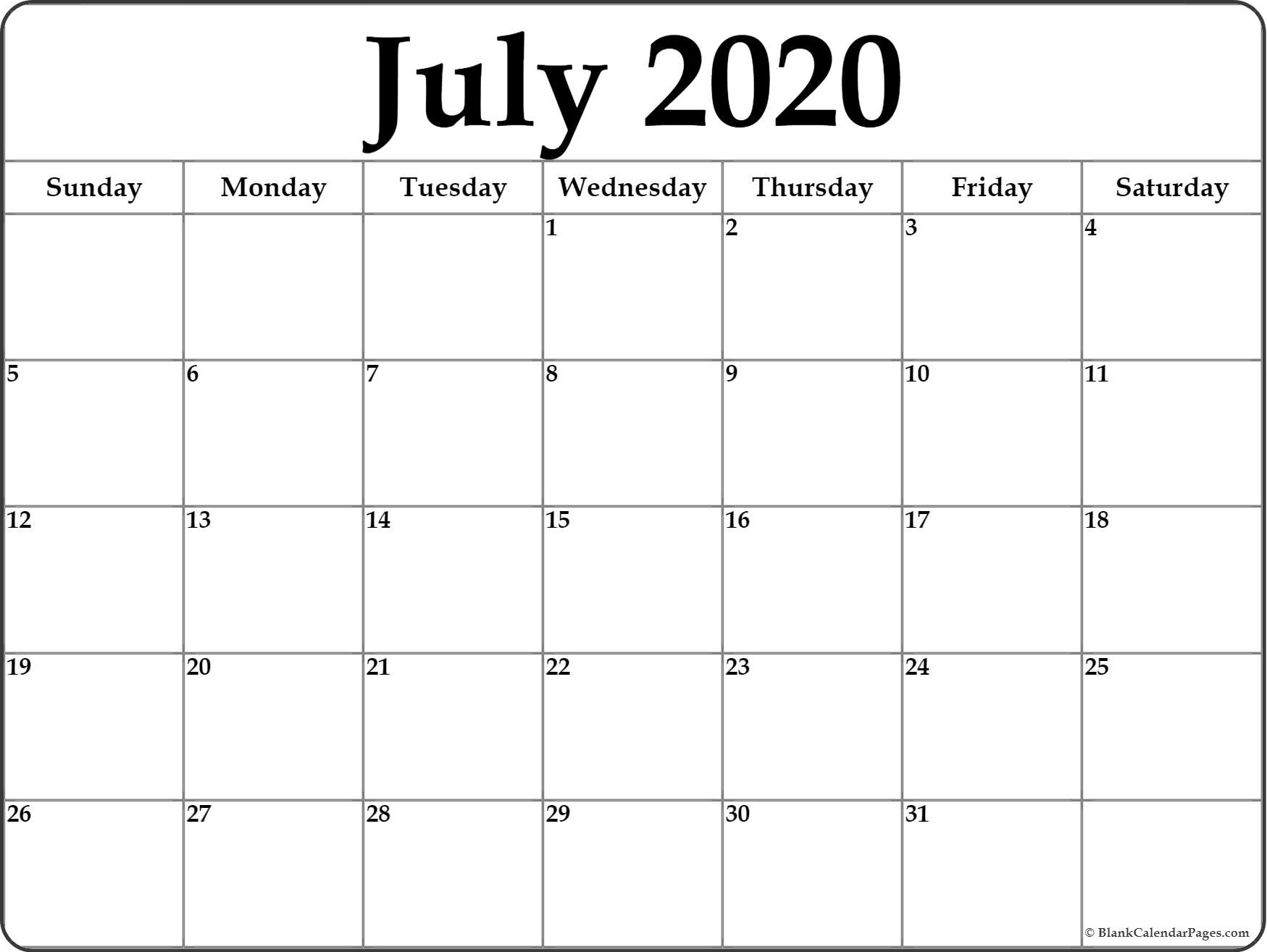 2020 july large calendar print example calendar printable