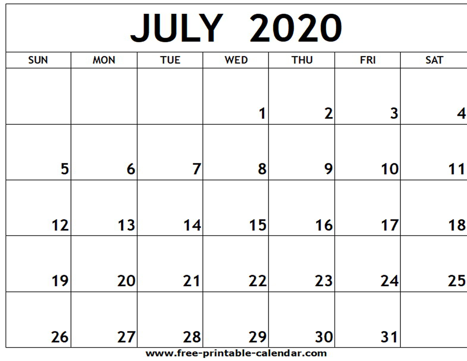 july calendar 2020 printable free example calendar printable