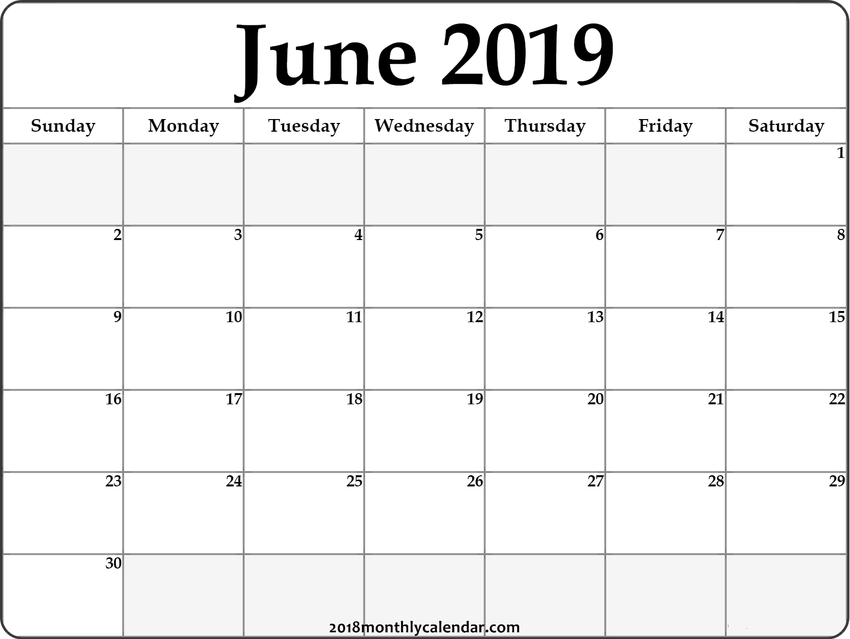 June Calendar 2019 #june #2019Calendar #june2019