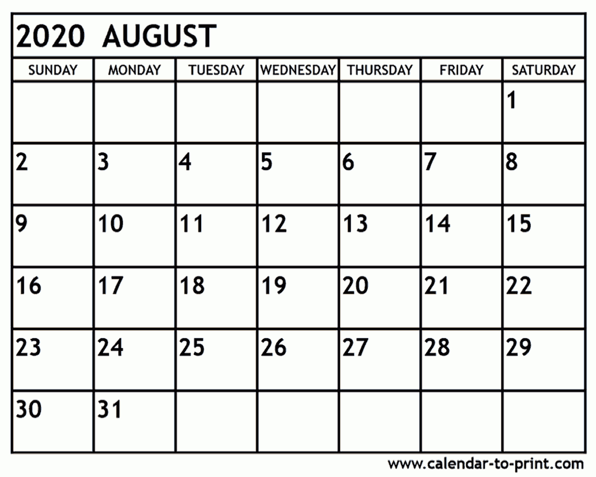 June July August 2020 Calendar
