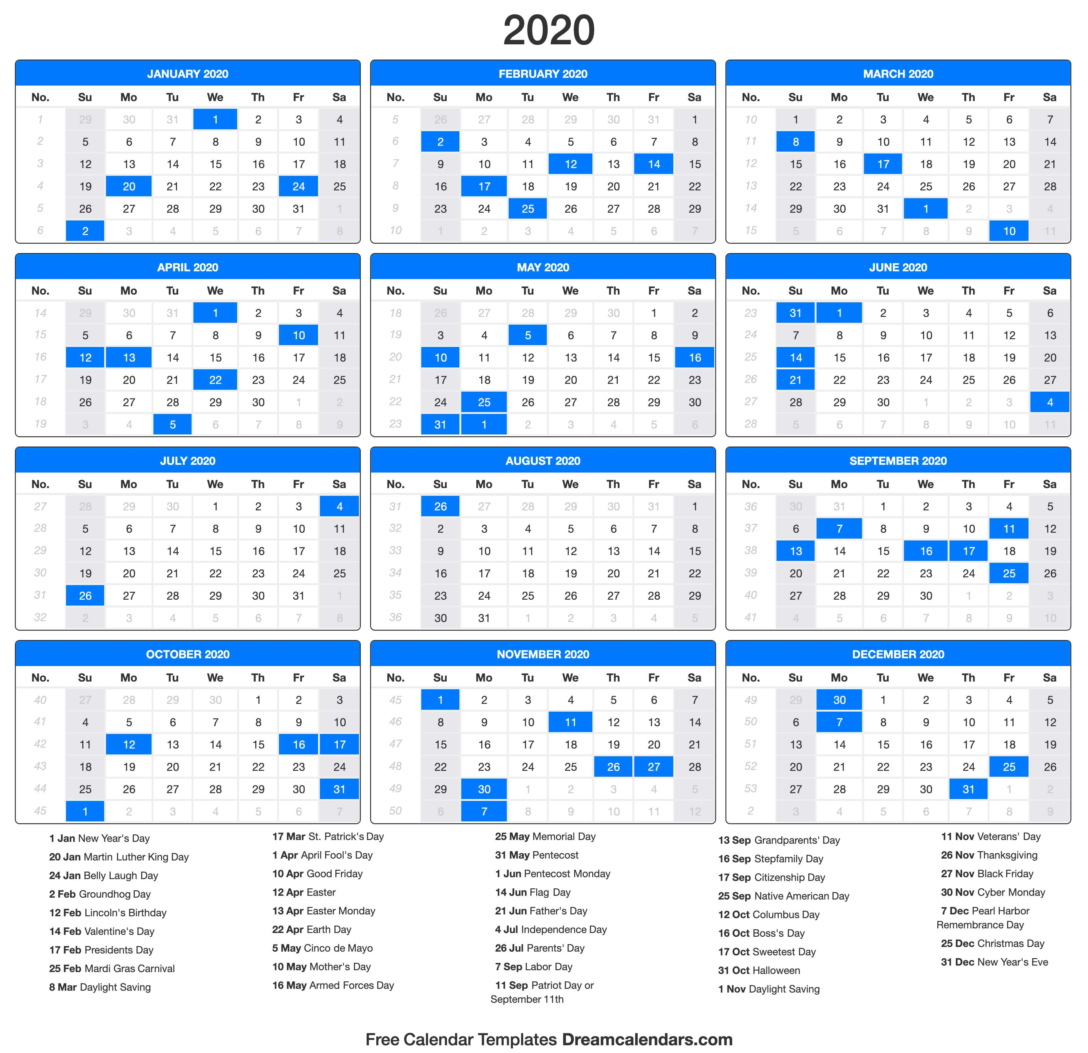 Ko-Fi - Printable 2020 Calendar - Ko-Fi ❤️ Where Creators