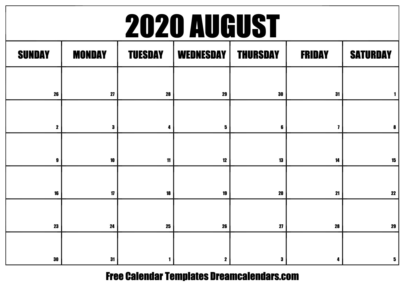 Ko-Fi - Printable August 2020 Calendar - Ko-Fi ❤️ Where