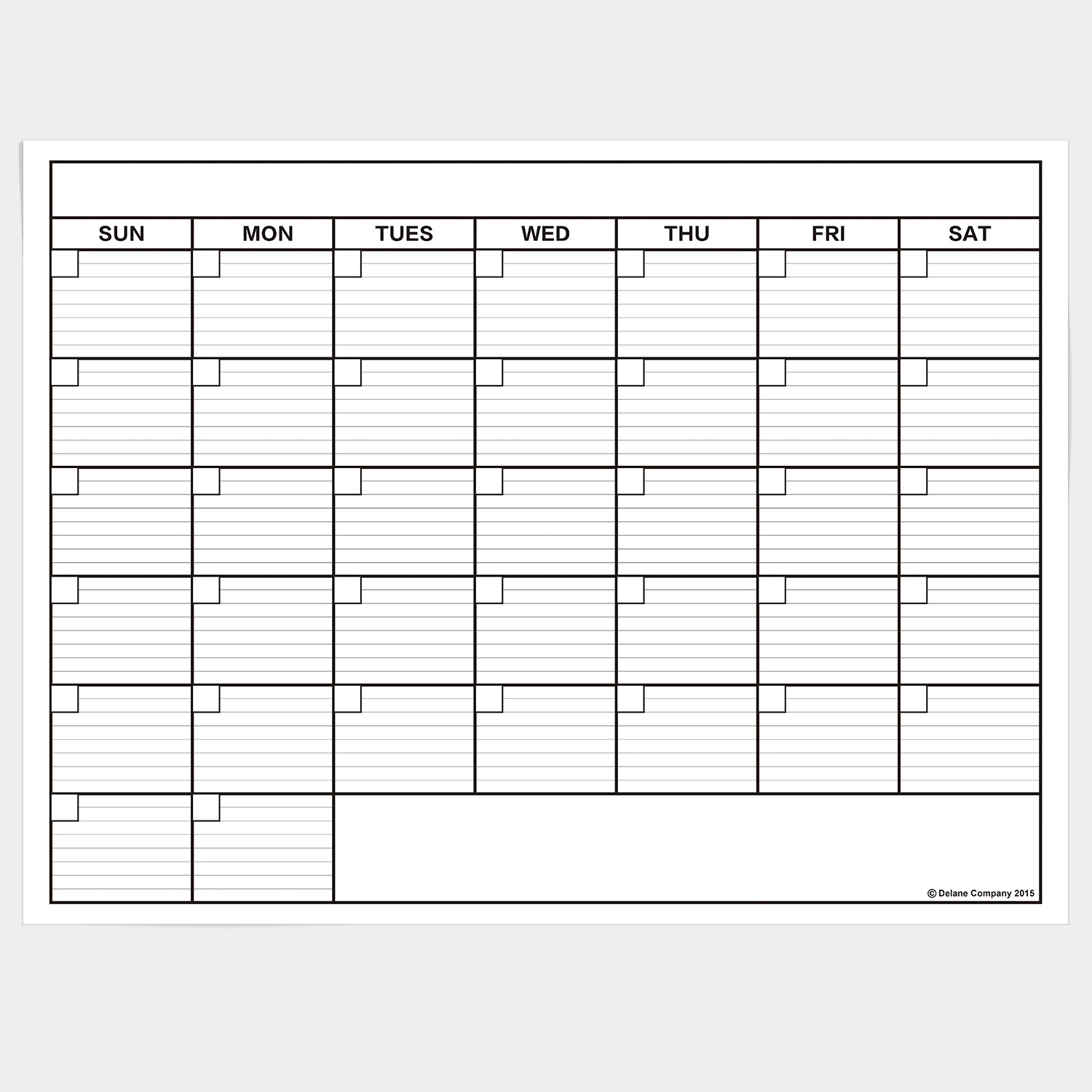 printable calendar with large boxes images and photos finder