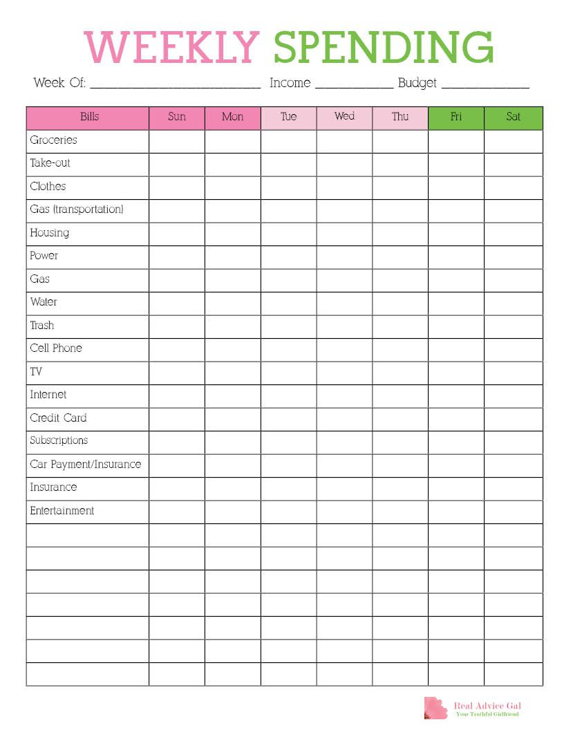 List Down Your Weekly Expenses With This Free Printable