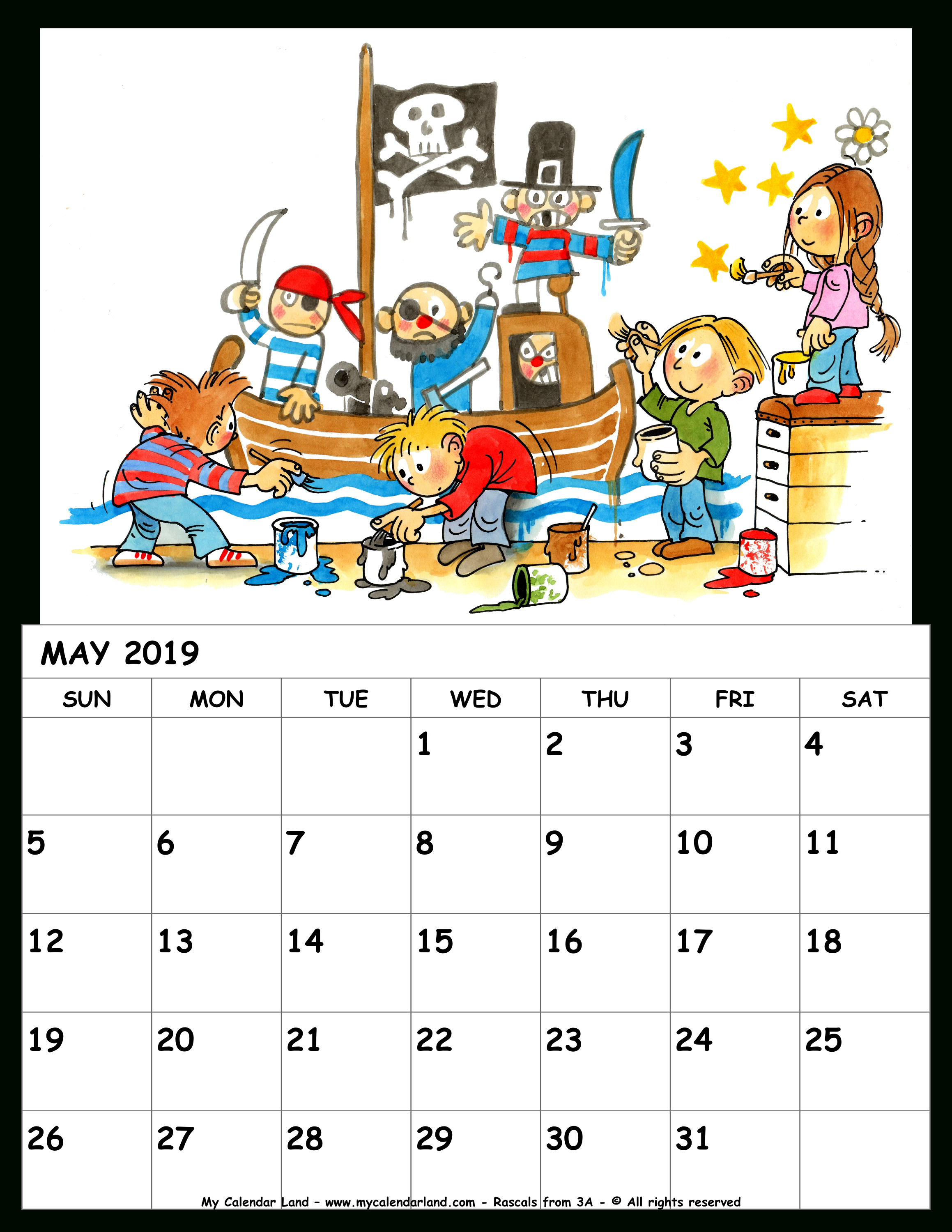 May 2019 Calendar - My Calendar Land