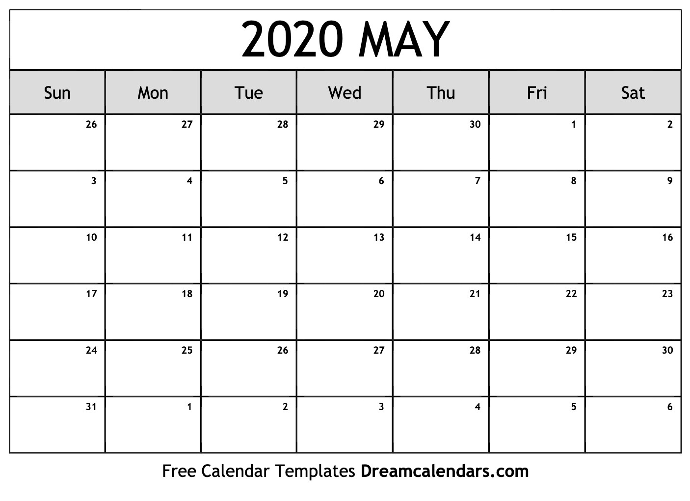 May 2020 Calendar Printable » Creative Calendar Ideas