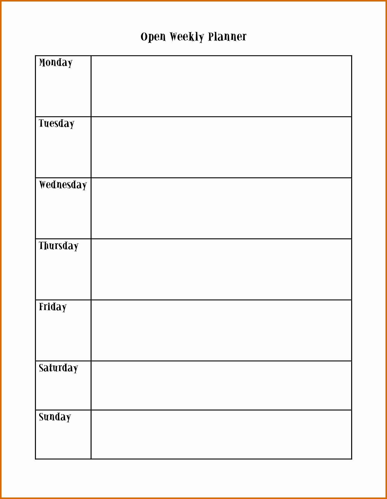 Printable Monday Through Friday Calendar Get Your Hands on Amazing