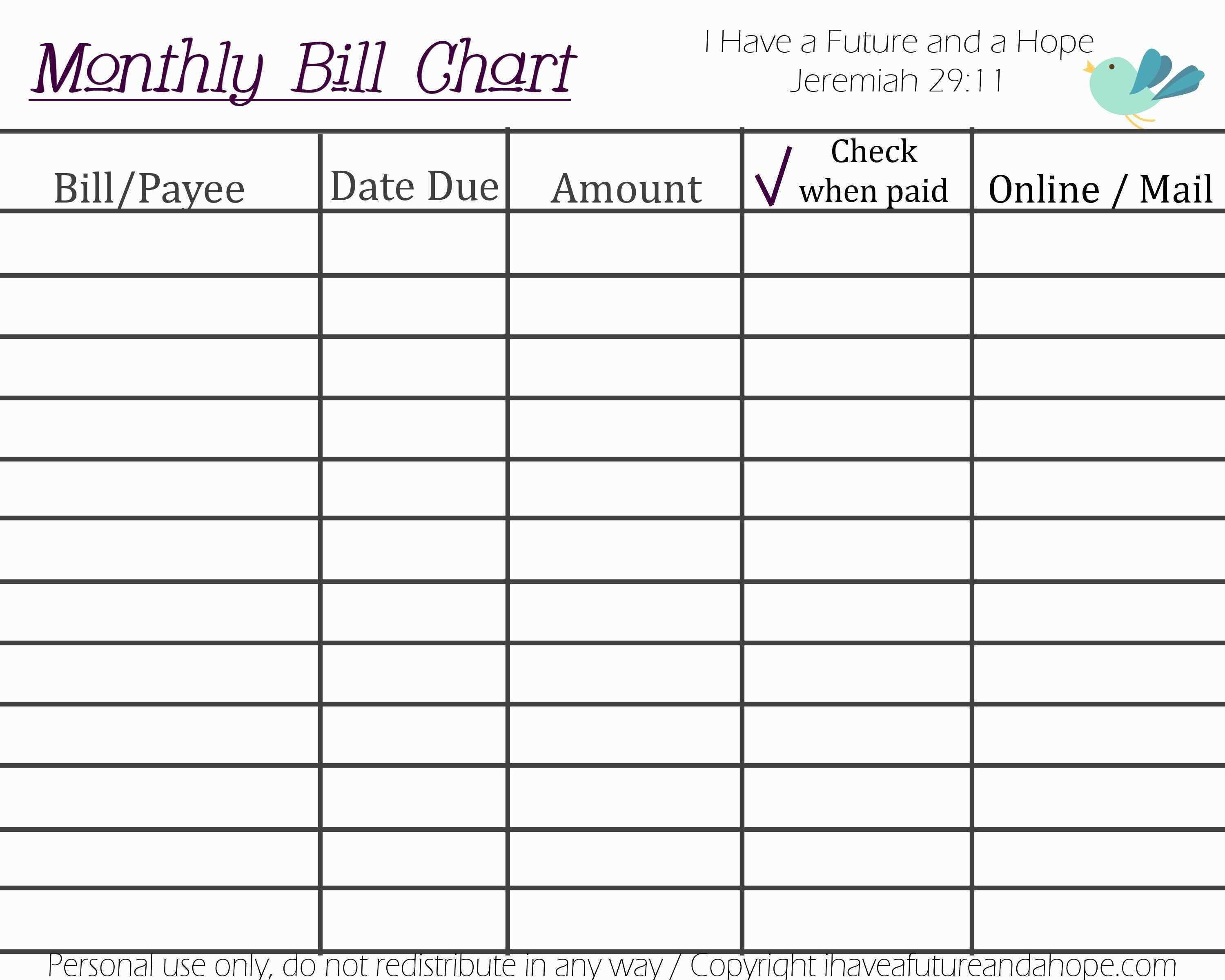 Monthly Bill Calendar Template Fresh Bill Calendar Template