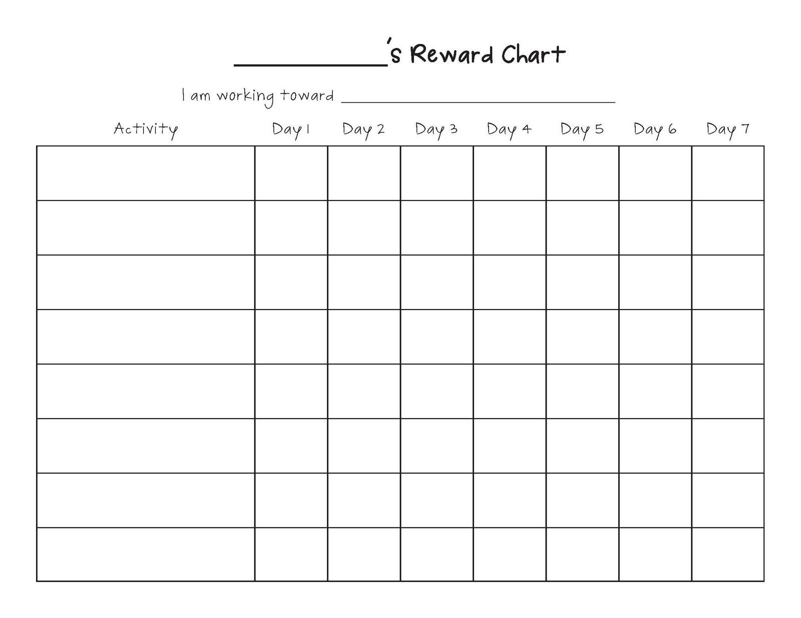 Monthly Calendar Behavior Chart • Printable Blank Calendar