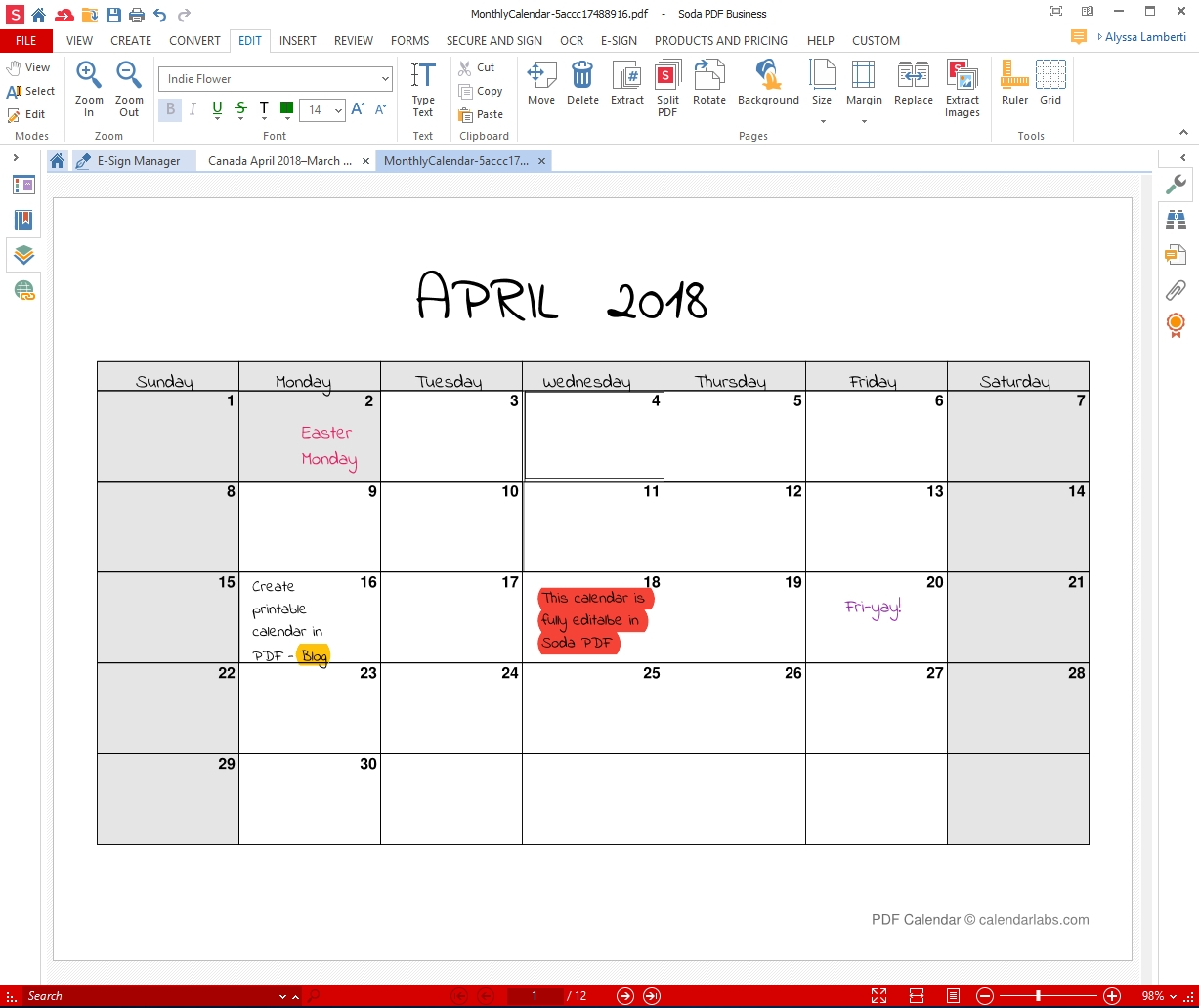 Monthly Calendar I Can Edit • Printable Blank Calendar Template