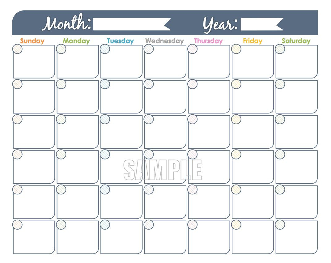 Monthly Calendar With No Dates | Example Calendar Printable