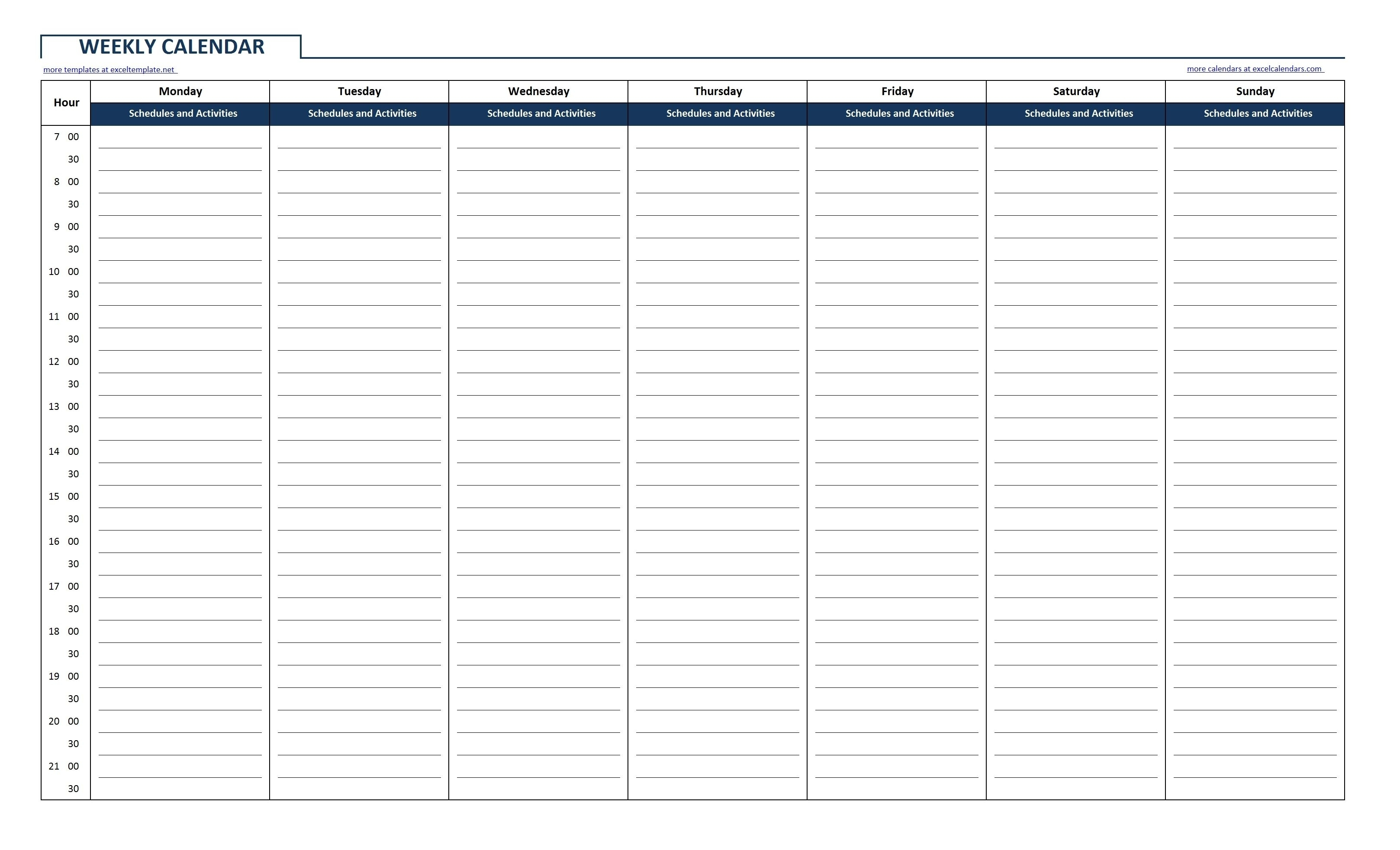 Printable Timeslot Calendar 2020 Example Calendar Printable