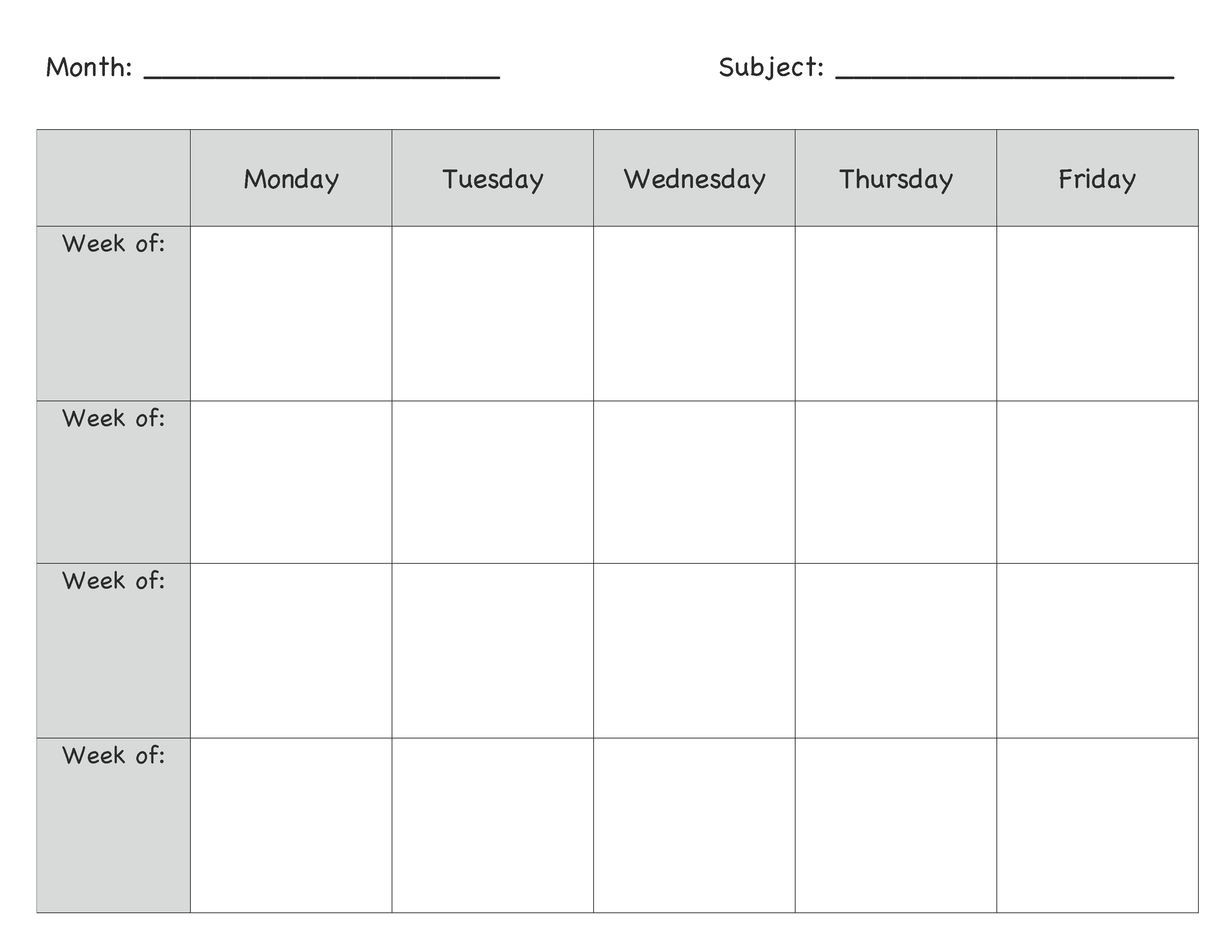 Monthly Lesson Plan Template … | Lesson Plans | Presc…