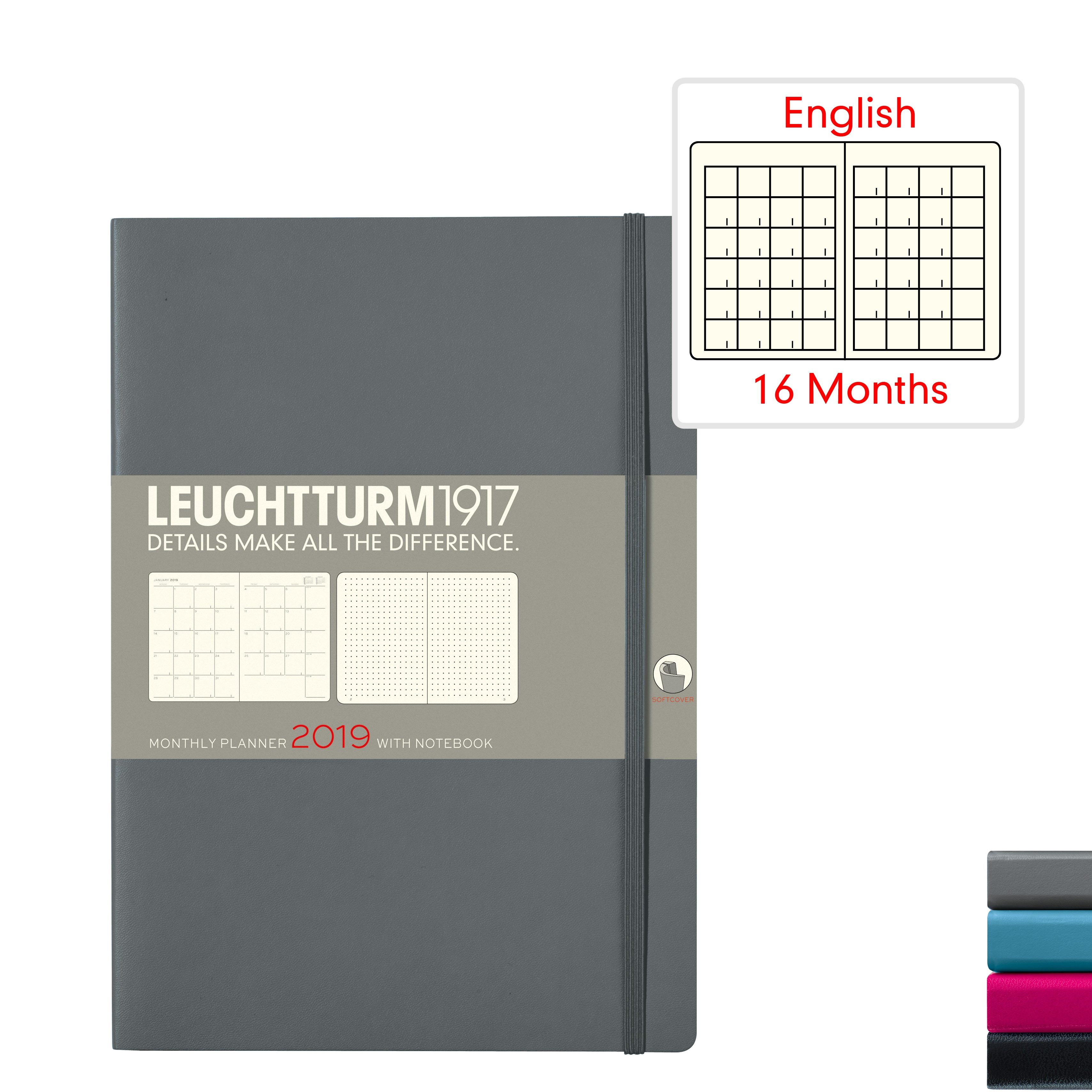 Monthly Planner With Notebook, 2019 English