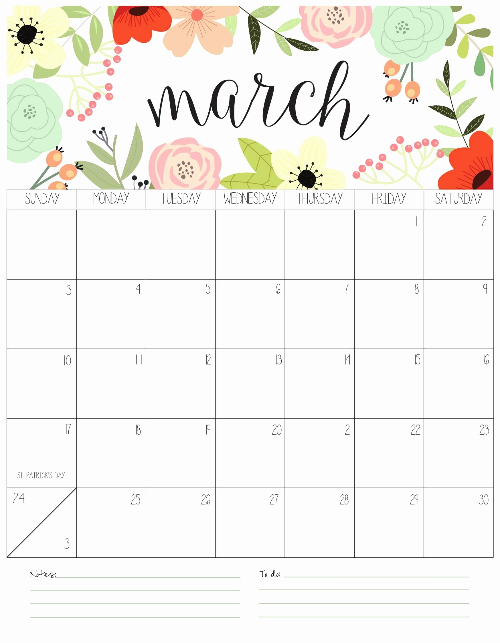 National Food Day Monthly Calendar