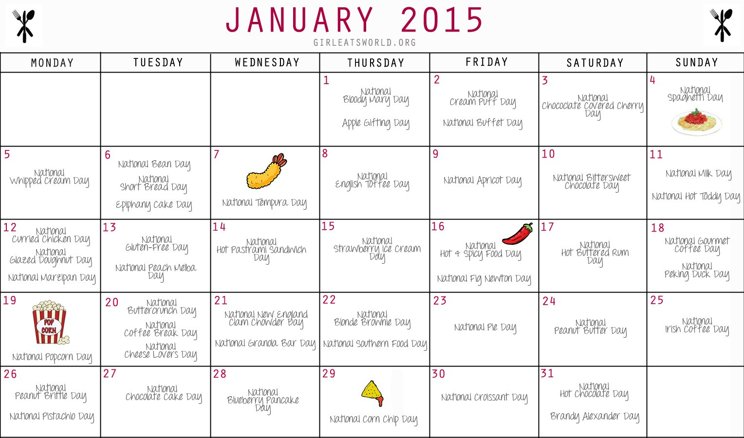 National Food Holidays January 2015 | Girl Eats World