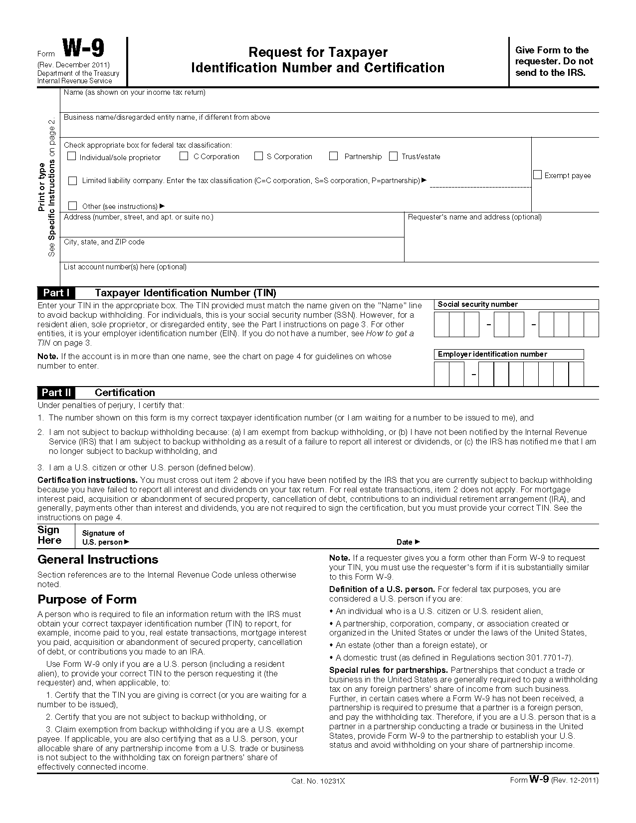 irs form w9