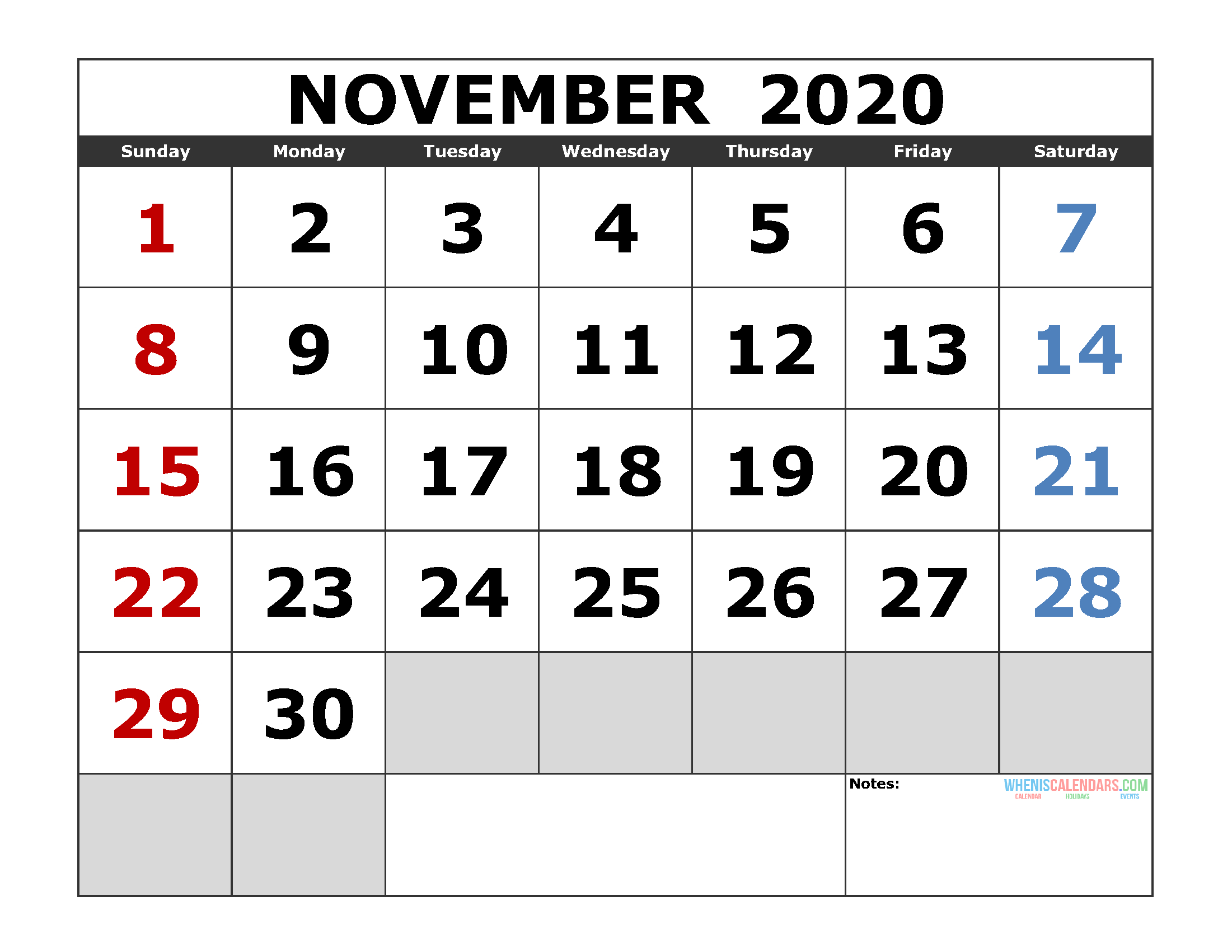 Jewish Holidays Calendar November 2020