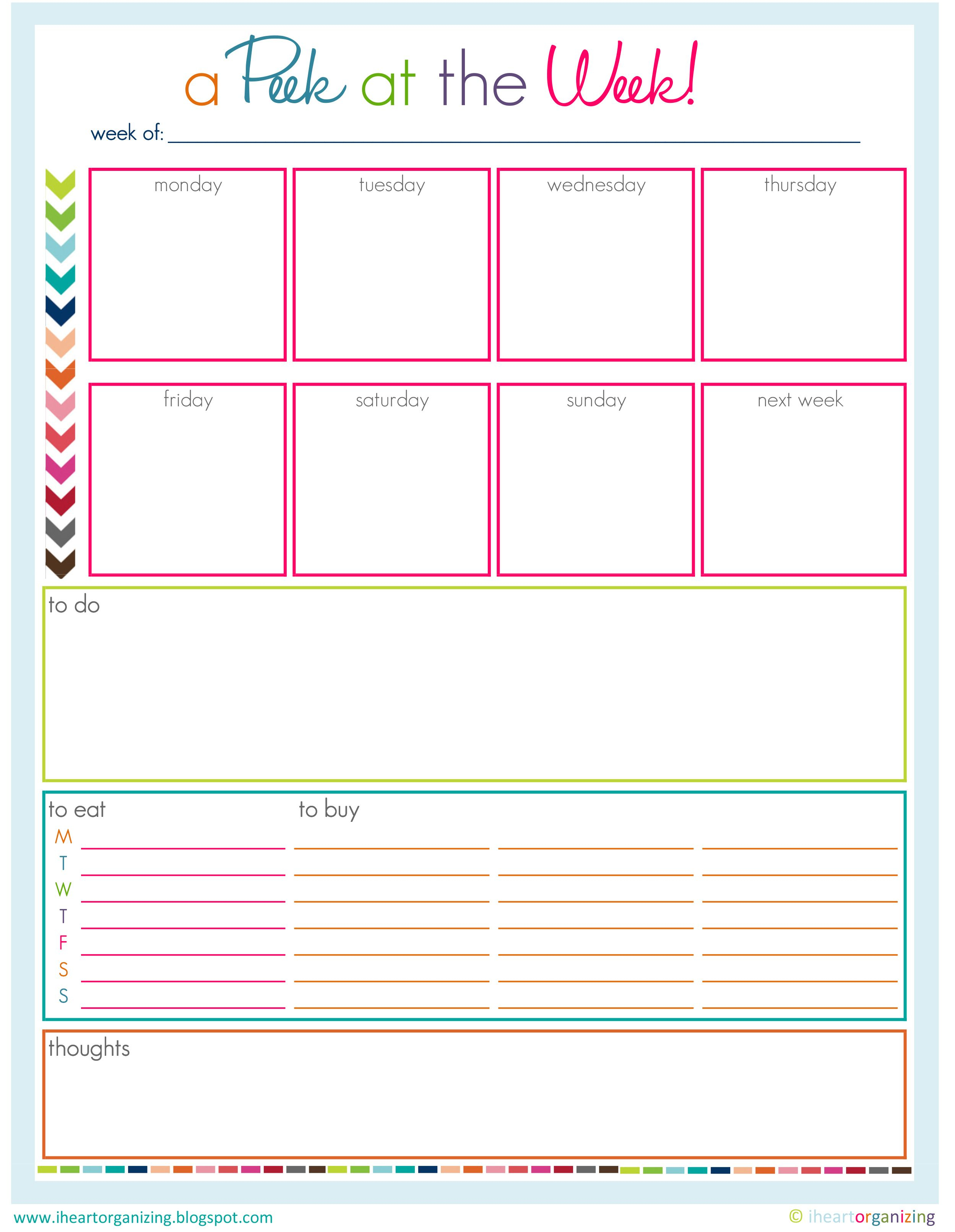 Peek At The Week | Design Stuff | Blog Planner, Printables