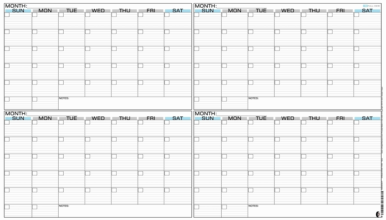Perky 4 Month Blank Calendar • Printable Blank Calendar Template