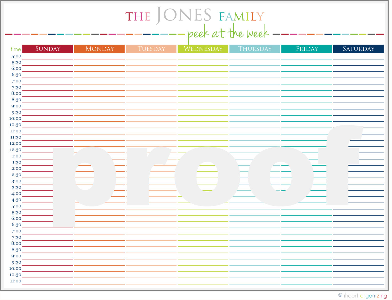 Personalized Peek At The Week Printable