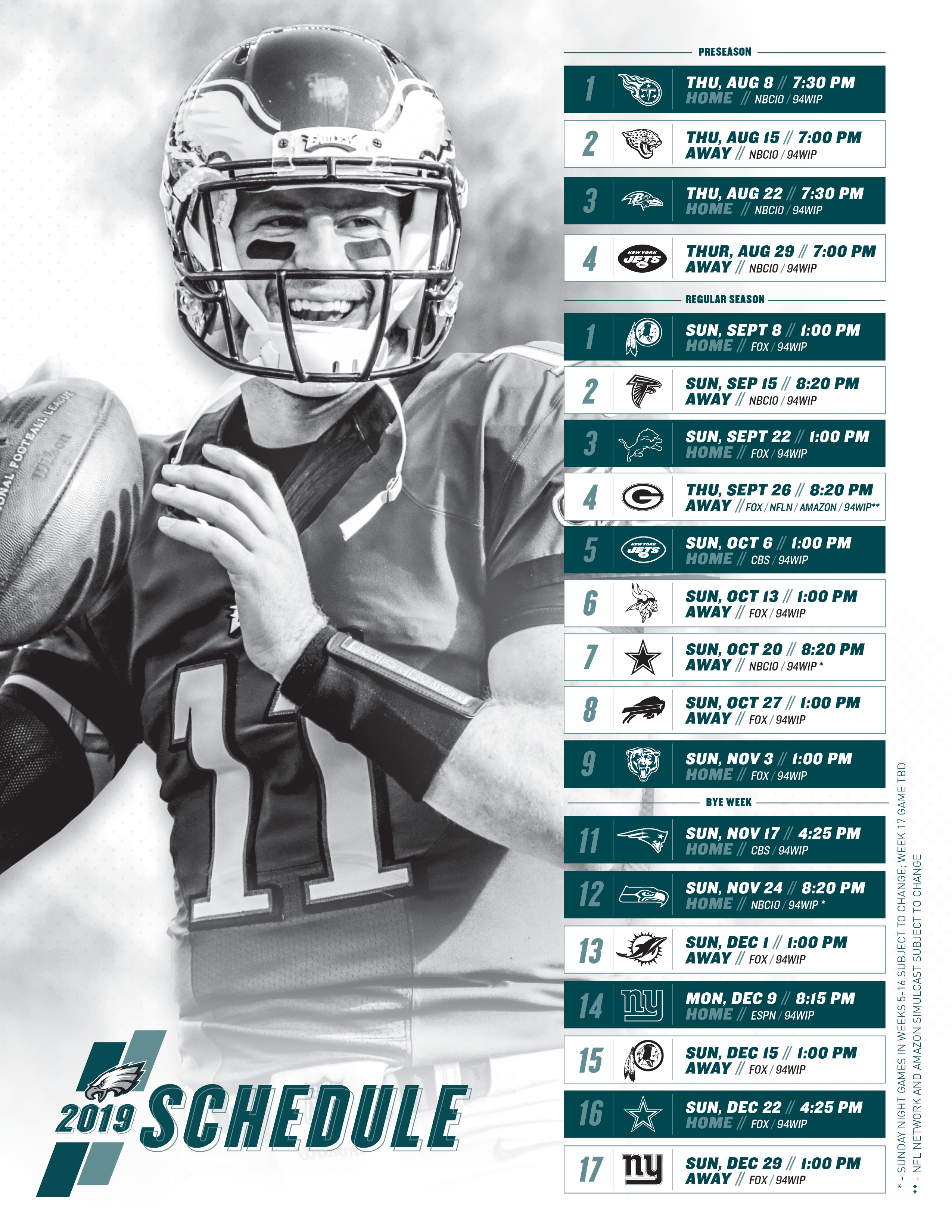 Philadelphia Eagles Schedule