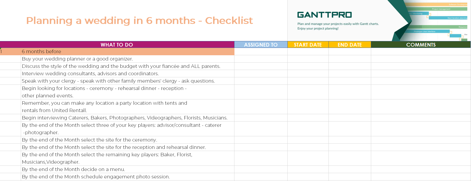 6 Month Planner Template | Example Calendar Printable