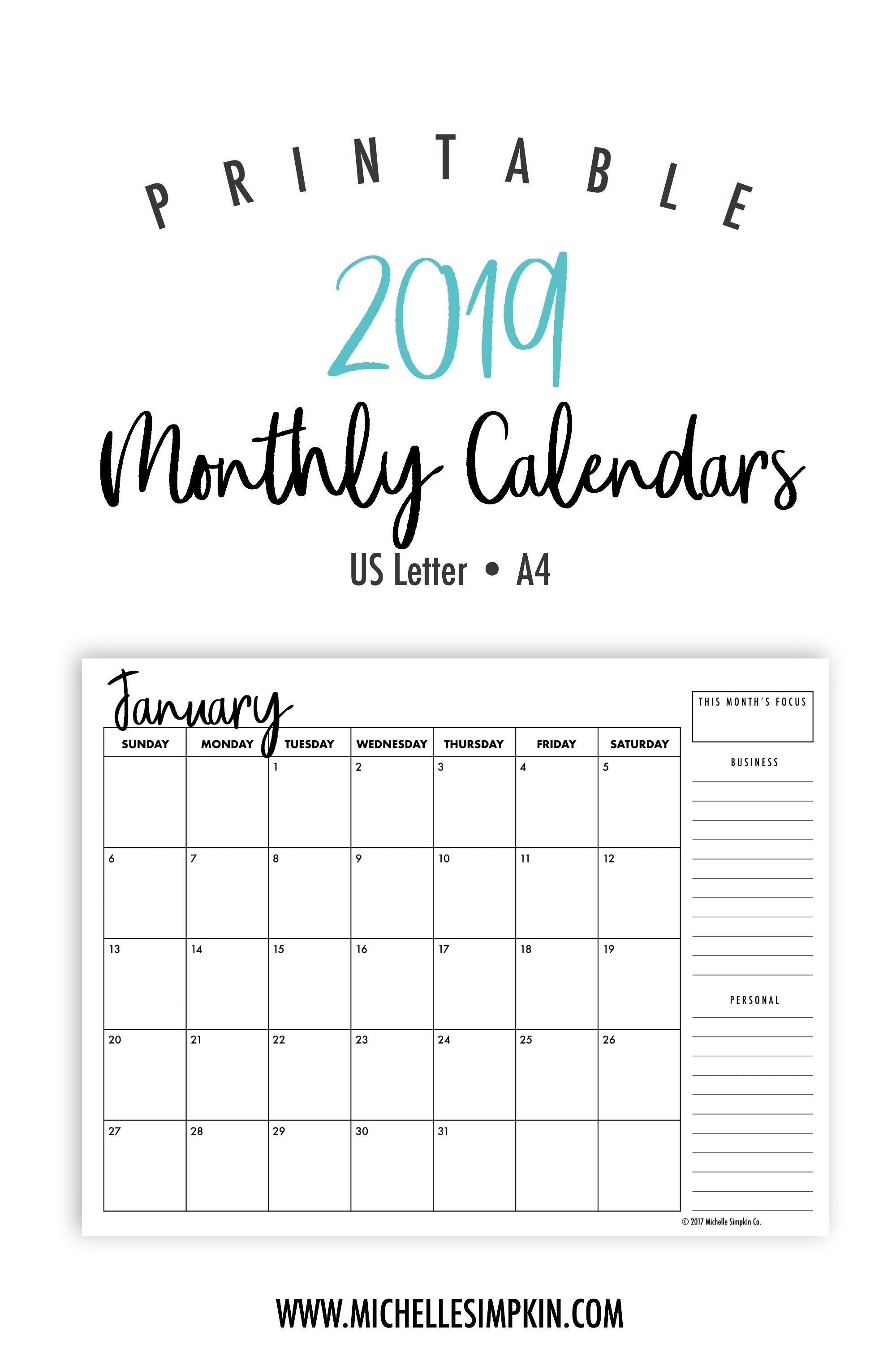 Pre K Monthly Calendar • Printable Blank Calendar Template