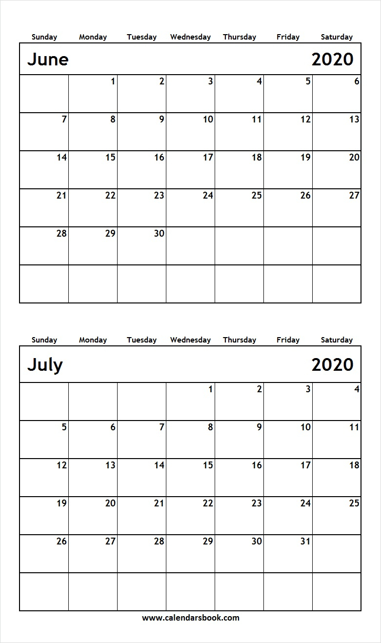 monthly calendar of june and july 2020 example calendar