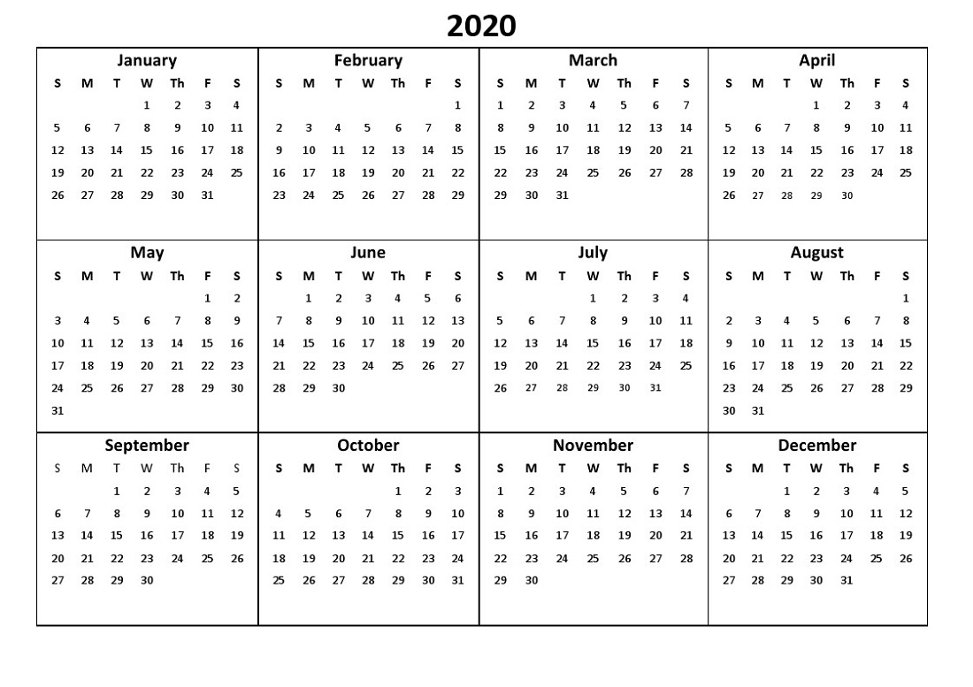 Printable Purse Size 2020 Calendar | Literacy Basics