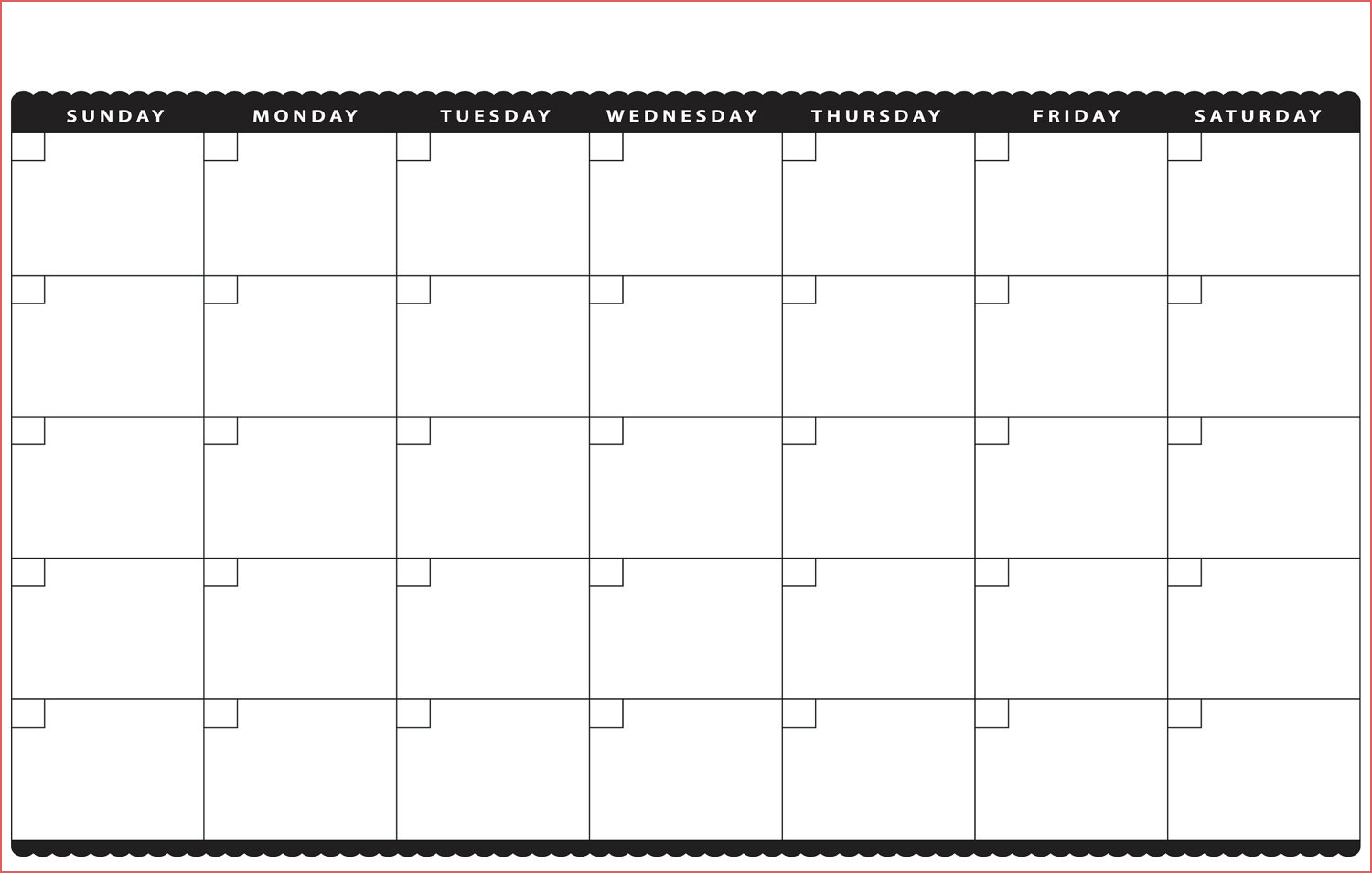 month at a glance blank calendar printable example