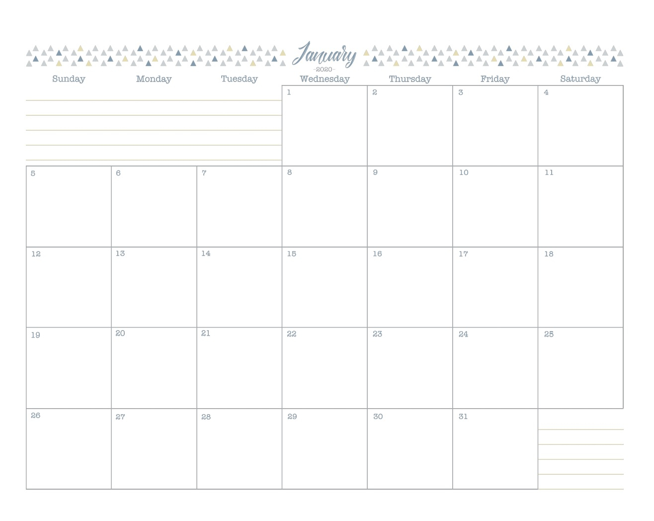 Printable 2020 Blank Calendar Templates | Calendar 2020