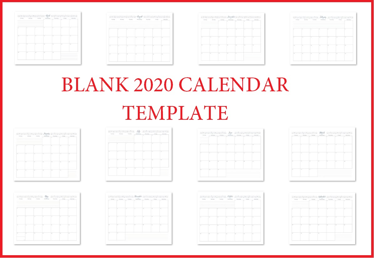 Printable 2020 Blank Calendar Templates | Calendar 2020