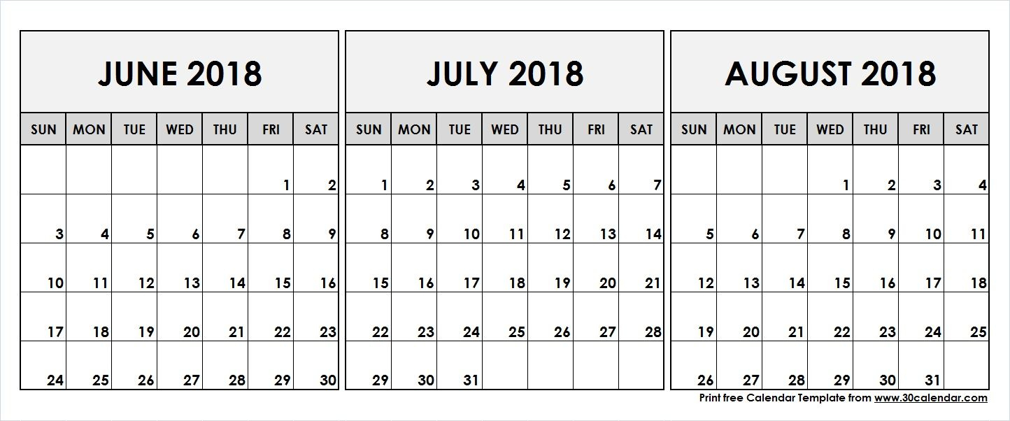 Printable Calendar 2018 July And August | Printable Calendar