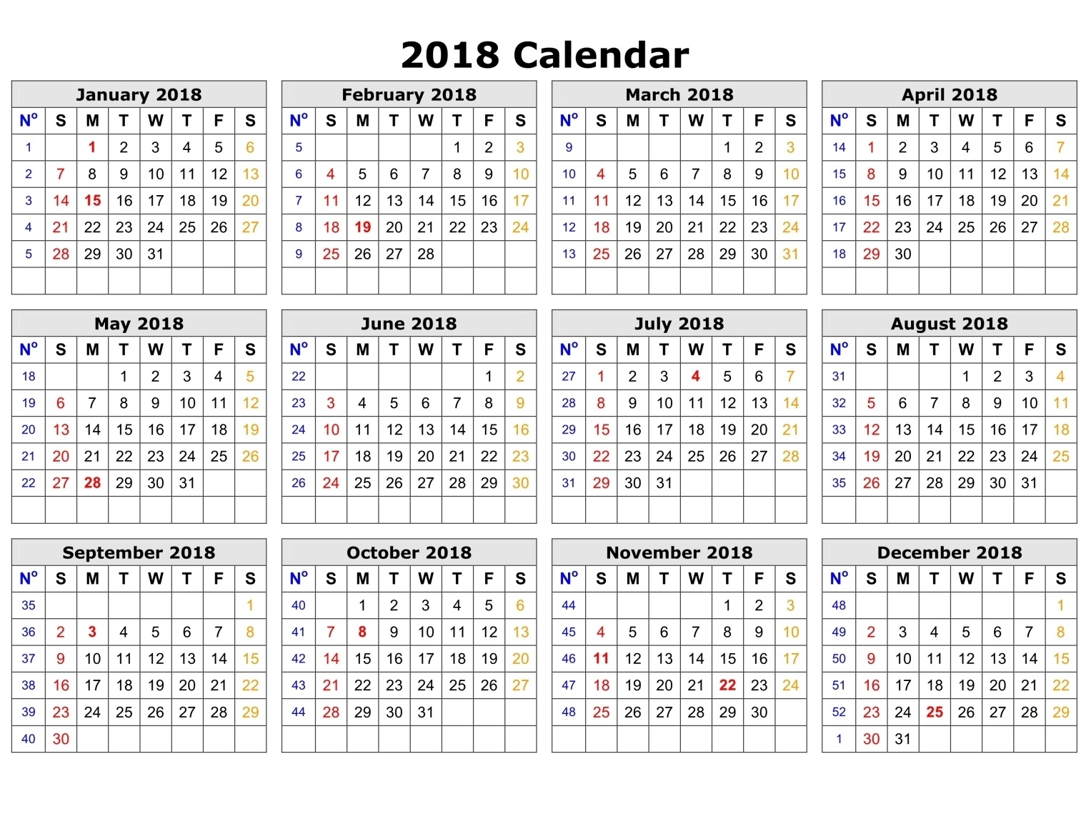 Printable Calendar 2018 Time And Date | Printable Calendar 2019