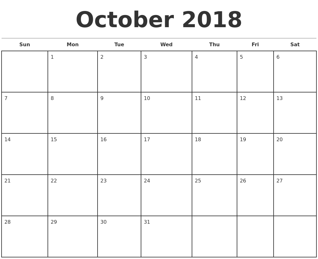 Printable Calendar 2018 Uk Monthly | Printable Calendar 2019