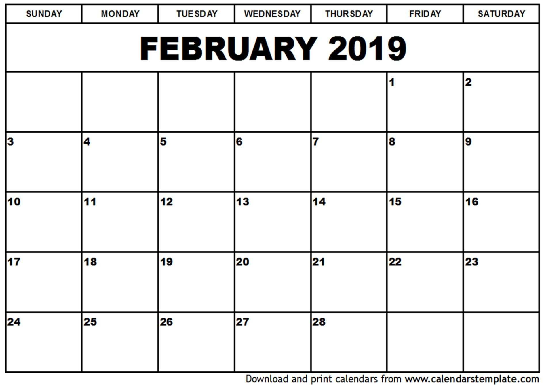 Printable Calendar 2019 Calendarlabs | Printable Calendar 2019