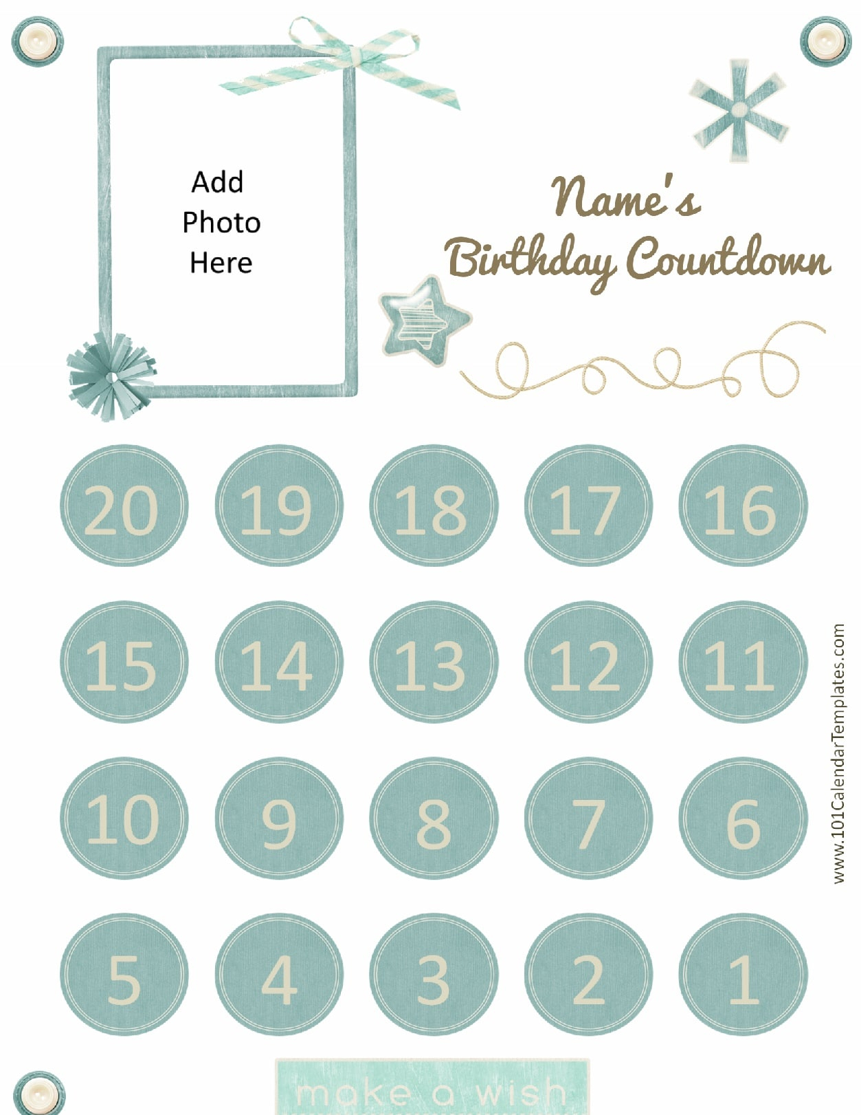 Make A Printable Countdown Calendar Example Calendar Printable