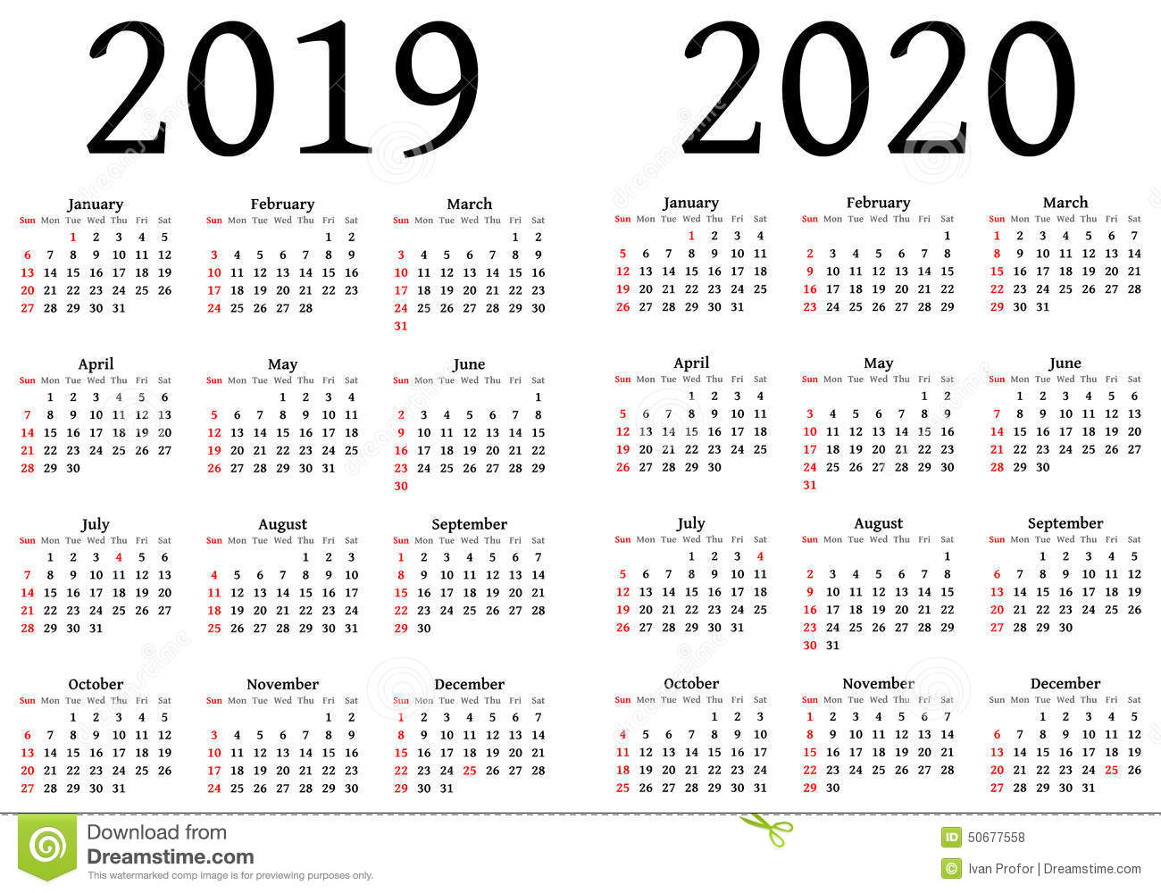 Printable Calendar For 2019 And 2020 | Printable Calendar 2019