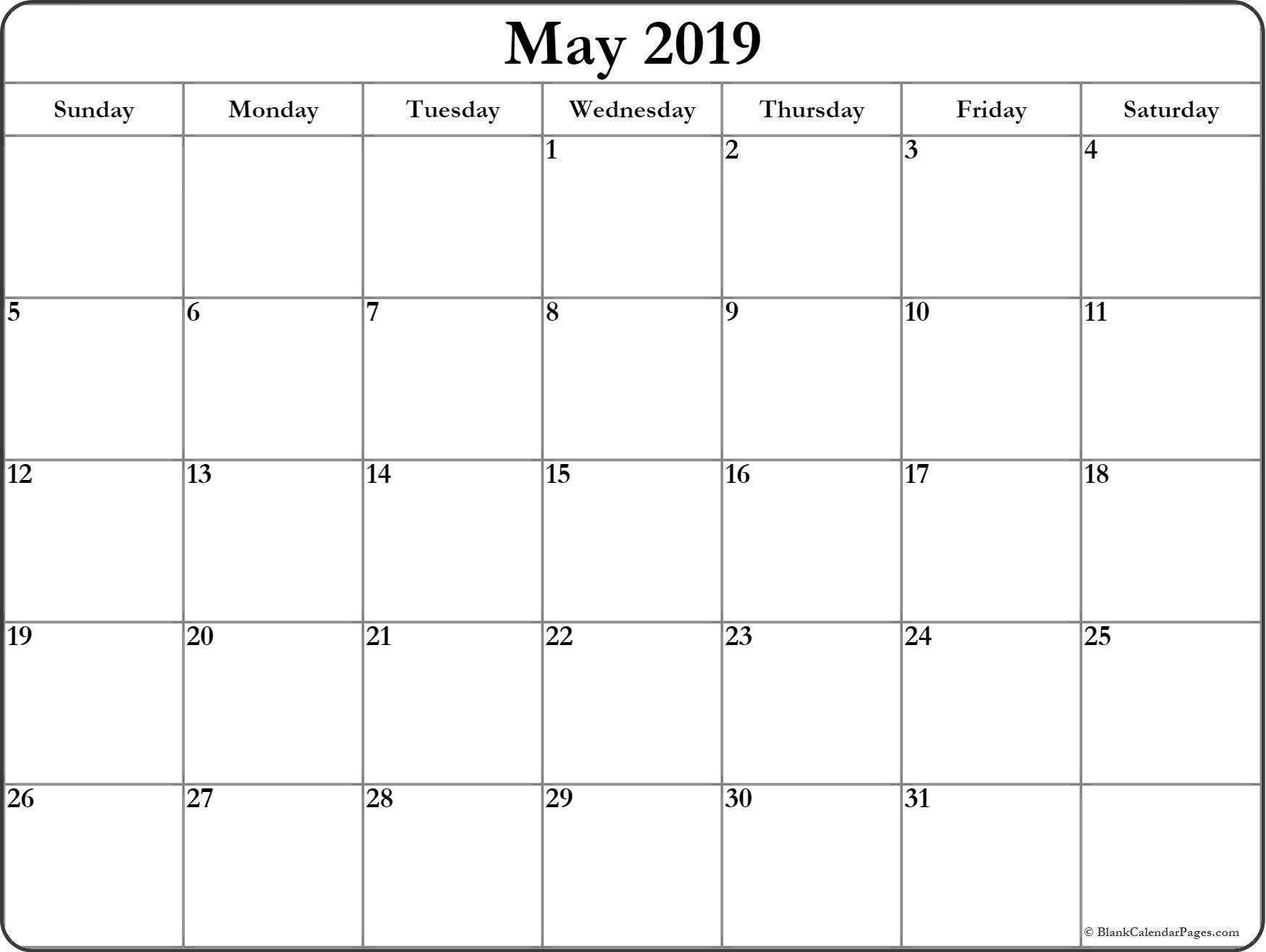 Printable Calendar May 2019 | 200+ May 2019 Calendar