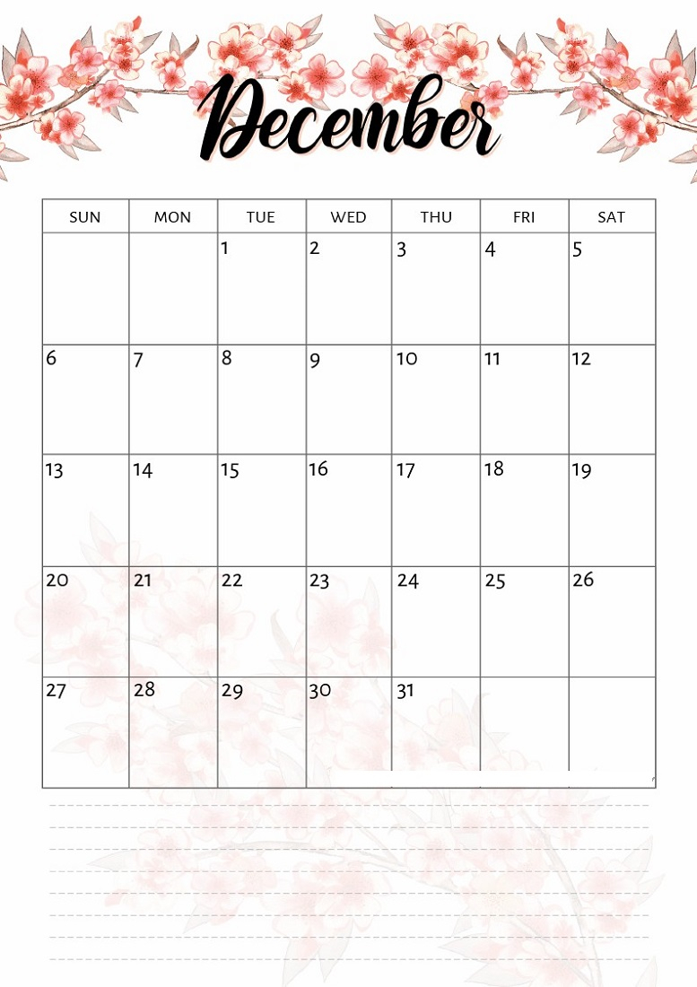 December 2020 Printable Calendar 123