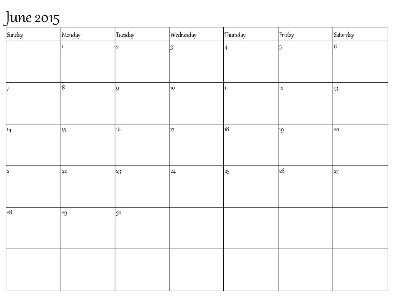 Printable Calendar With Large Boxes | Printable Calendar 2019