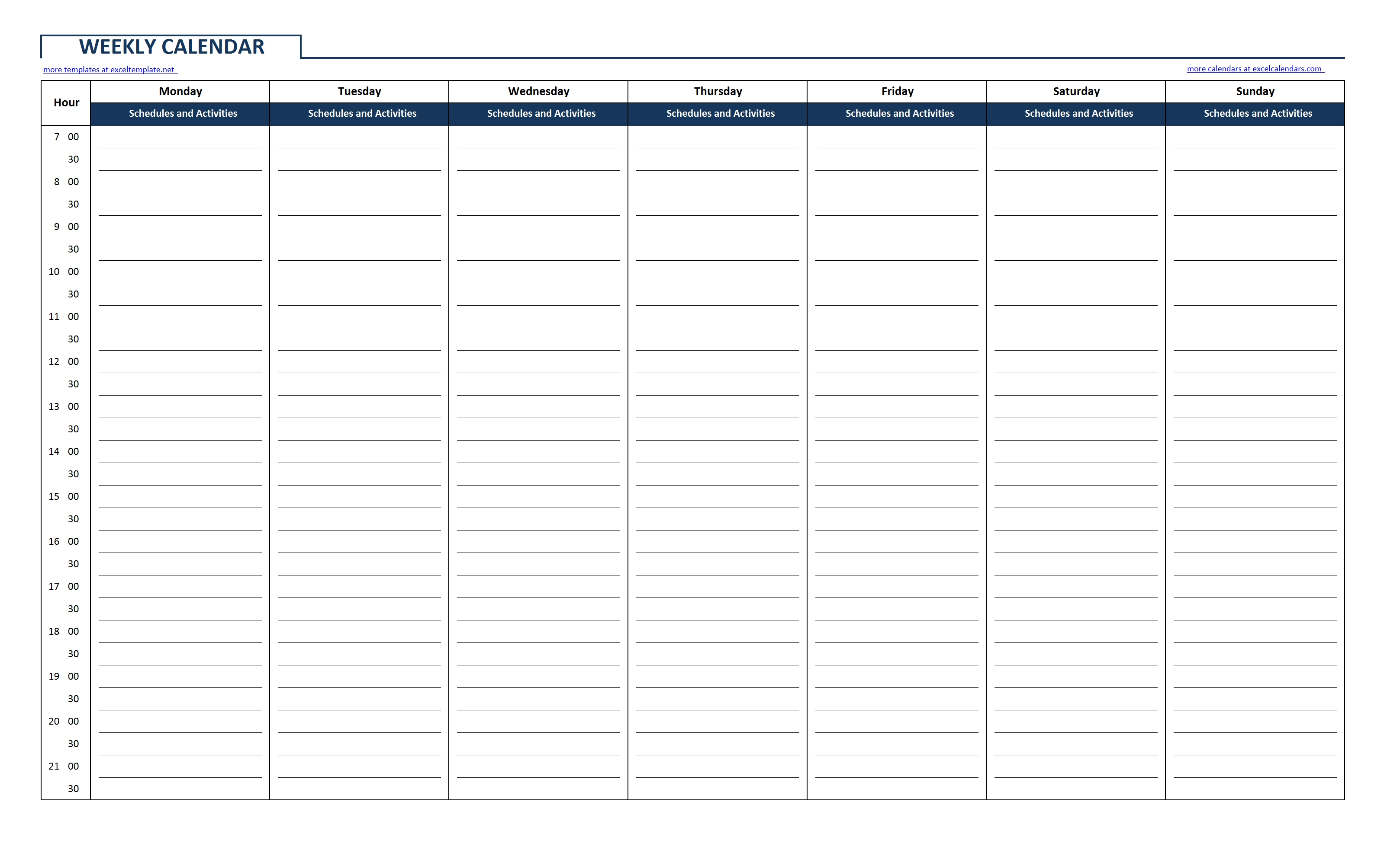 Printable Calendar With Time Slots | Printable Calendar 2019