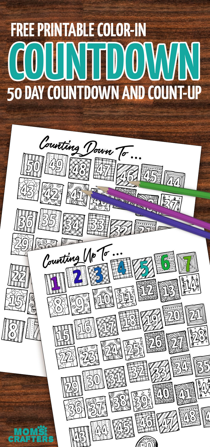 Printable Countdown Calendar And Progress Tracker - Color-In