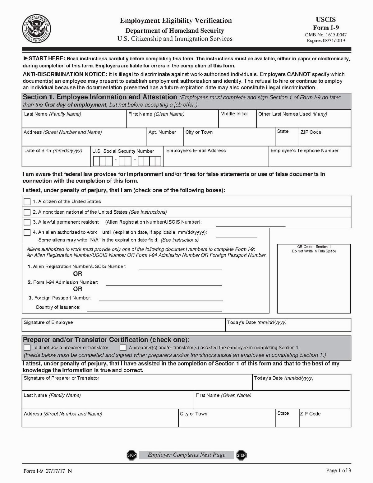 2020 I9 Printable Form Pdf Example Calendar Printable Gambaran