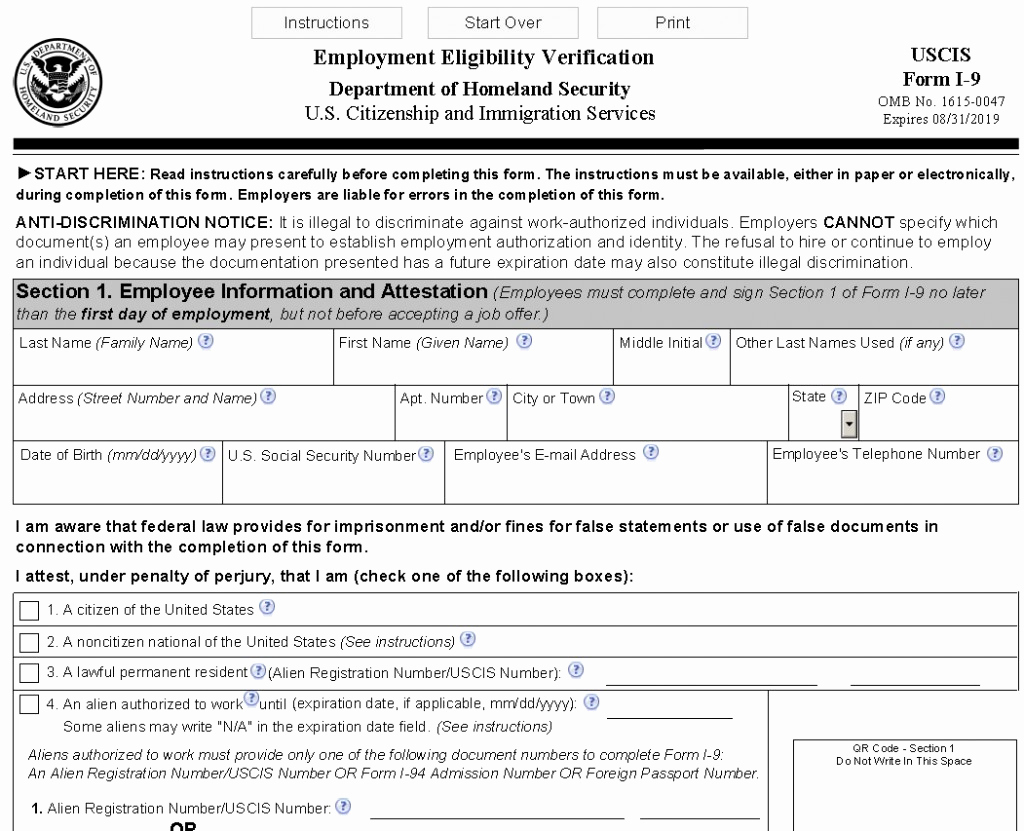 Printable I 9 Form For I 9 Form 2016 Related Keywords I 9