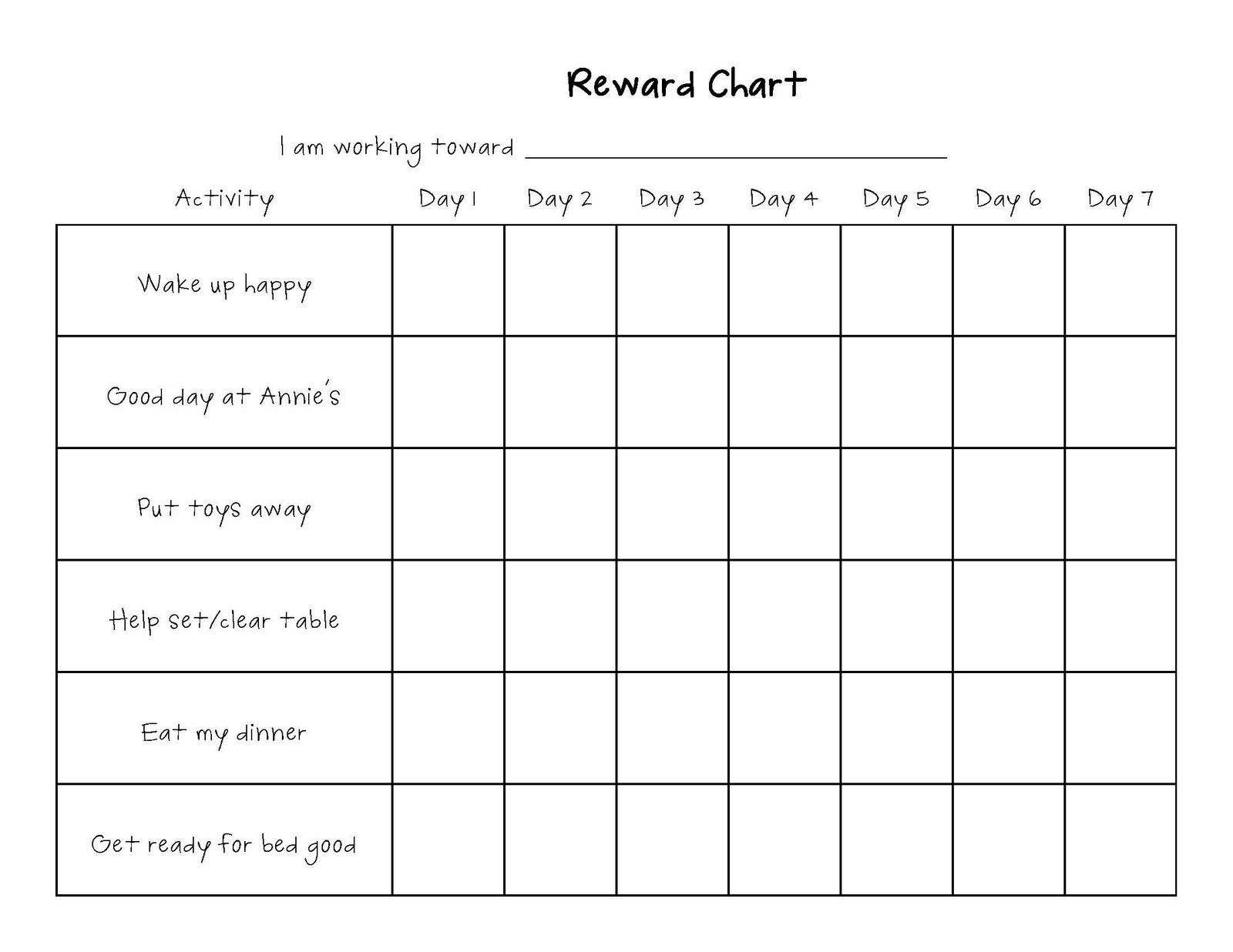 Printable Reward Charts For Kids | Activity Shelter