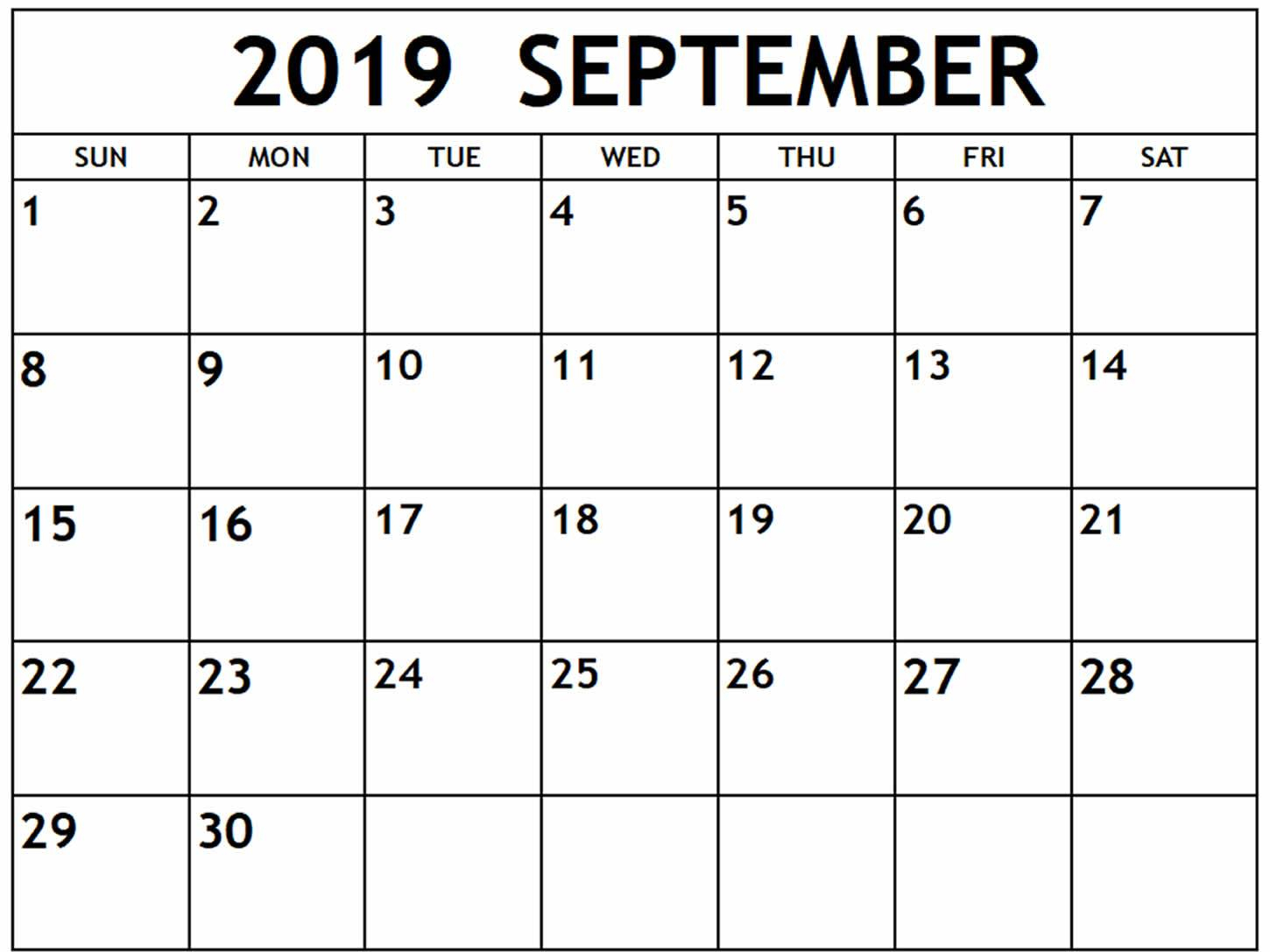 Printable September 2019 Calendar Pdf Free Template - July