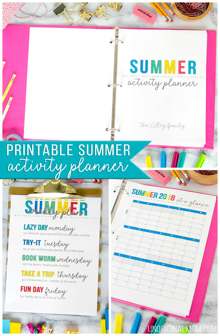 Printable Summer Planner + Free Summer Calendar - Unoriginal Mom